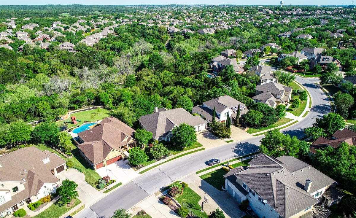 Aerial view of a Central Florida residential community